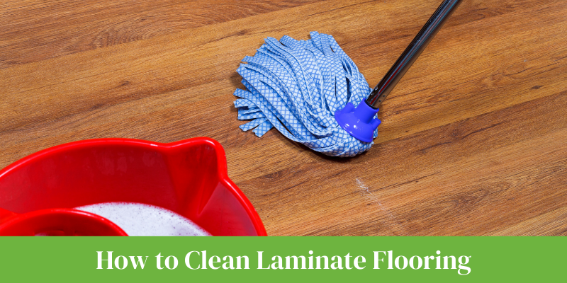 mopping laminate floor with water and white vinegar